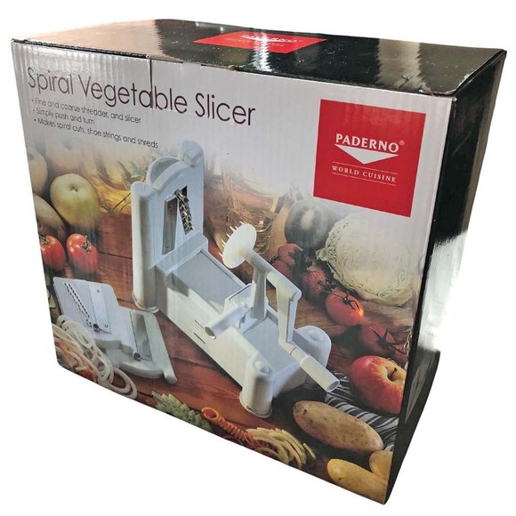 Paderno World Cuisine 3 Steel Blade Vegetable Slicer/Spiralizer, Counter-Mounted - Picture 8 of 13